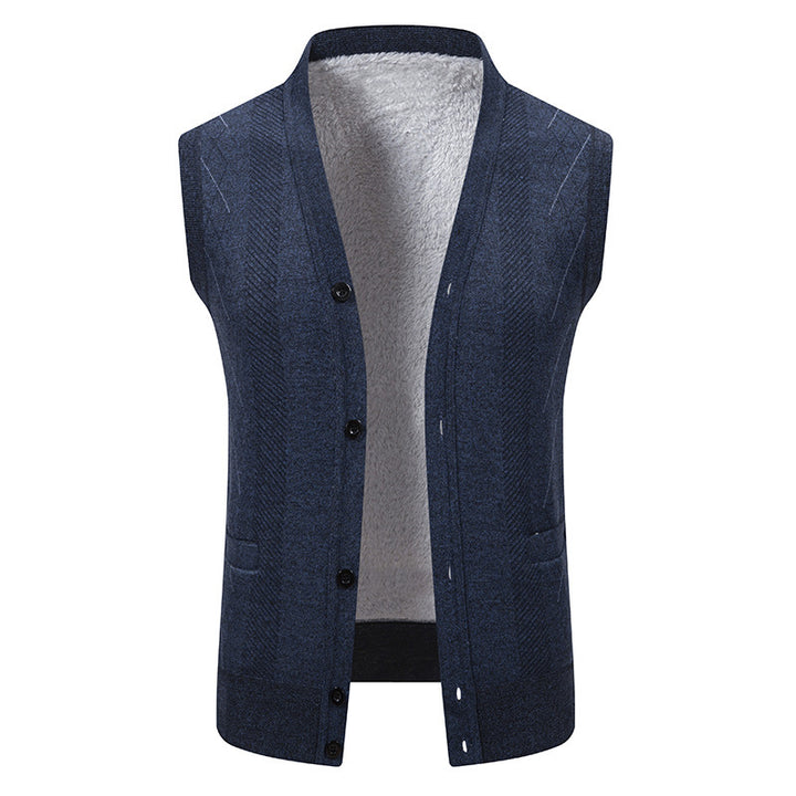 Herren Strickjacke mit klassischem V-Ausschnitt und feinem Zopfmuster Echoarchiv