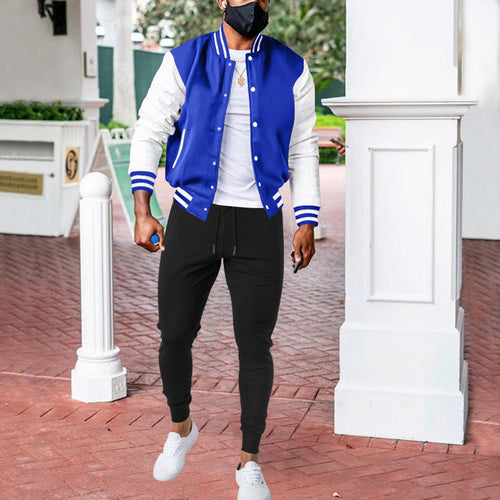 Herren trendige Collegejacke mit elastischen Bündchen und praktischen Taschen Echoarchiv