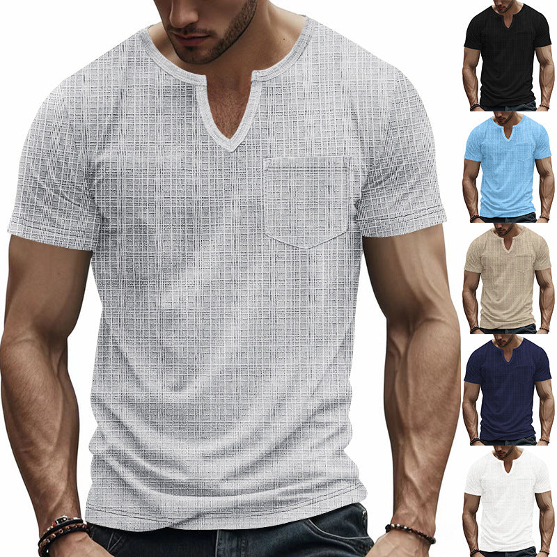 Herren Kurzarmshirt mit Struktur und Brusttasche Echoarchiv