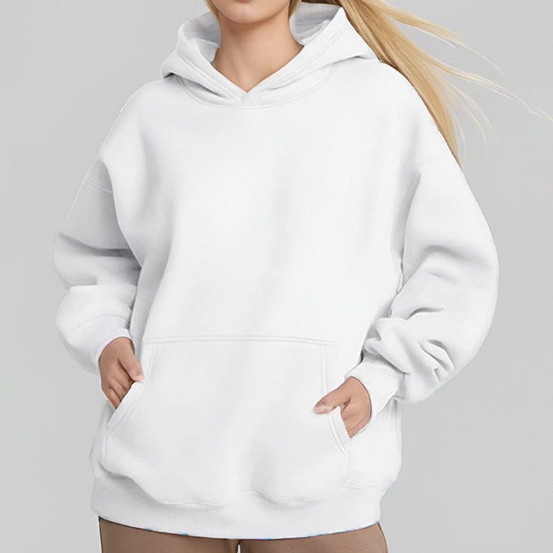 Damen nan oversized Kapuzenpullover mit Kängurutasche, French-Terry Innenfutter und überschnittener Schulter Echo Archiv