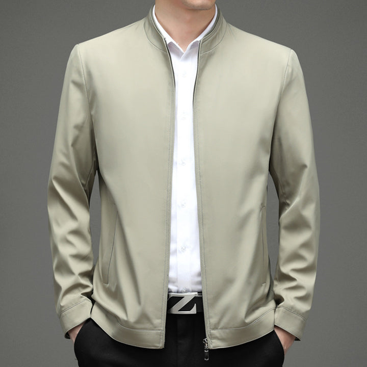 Herren modische Übergangsjacke mit stylishem Stehkragen und praktischen Taschen Echoarchiv