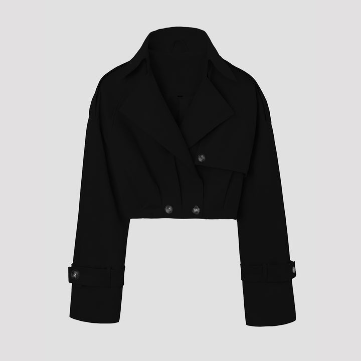 Damen Modische Cropped Trenchcoatjacke Echo Archiv