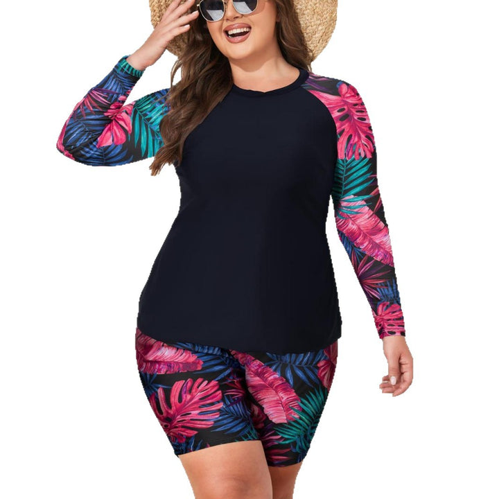 Damen UV-Schutz Badeanzug-Set mit ärmellosem Oberteil und kurzen Hosen Echo Archiv