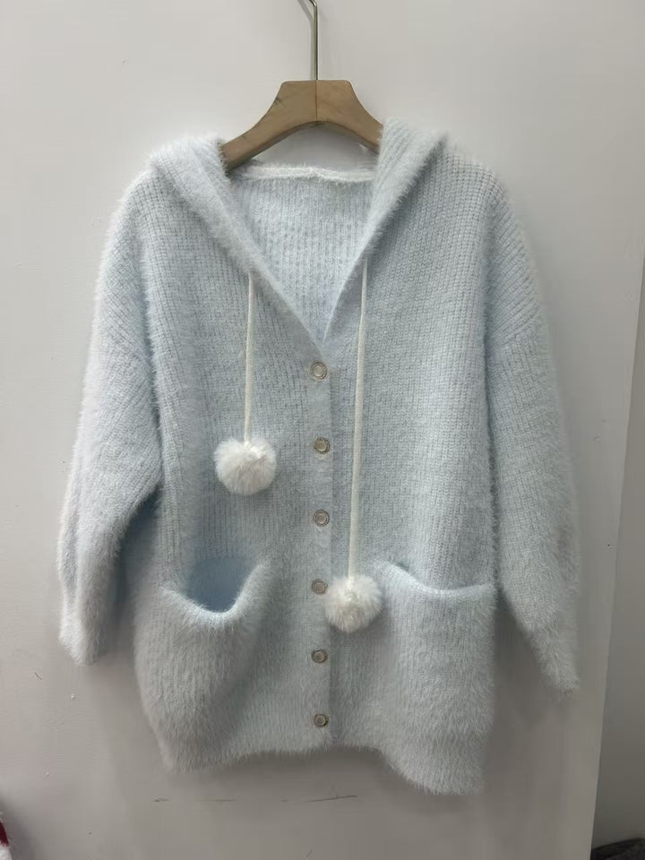 Damen Kuschelige Kapuzenjacke Echo Archiv