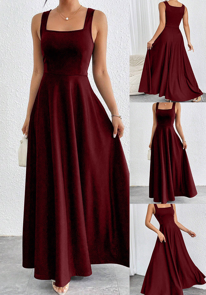 Elegantes Damen Maxikleid mit weichem Schnitt & quadratischem Ausschnitt | Echoarchiv