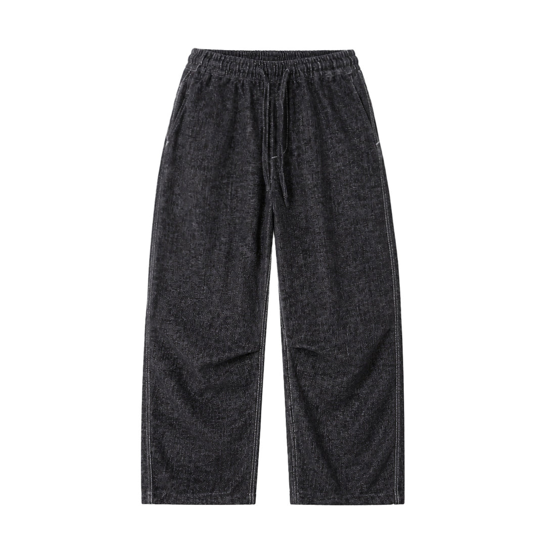 Damen Weite Relaxed-Hose aus Denim‑Optik mit elastischem Bund und Kordel Echoarchiv