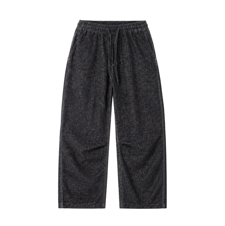 Damen Weite Relaxed-Hose aus Denim‑Optik mit elastischem Bund und Kordel Echoarchiv