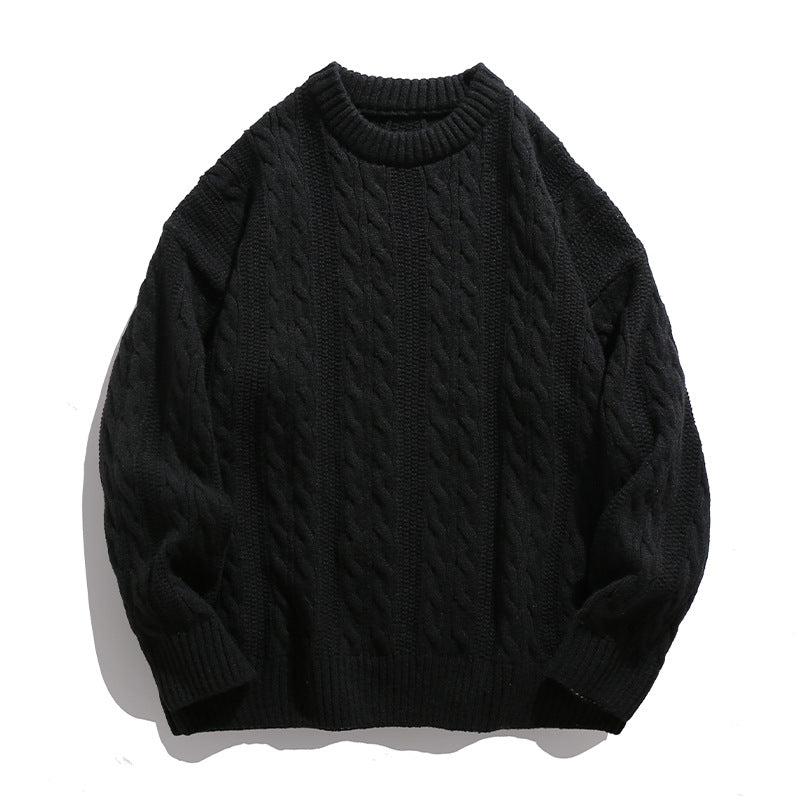 Unisex Zopfstrick-Oversize-Pullover mit grobem Rippenbund und kastigem Schnitt Echo Archiv