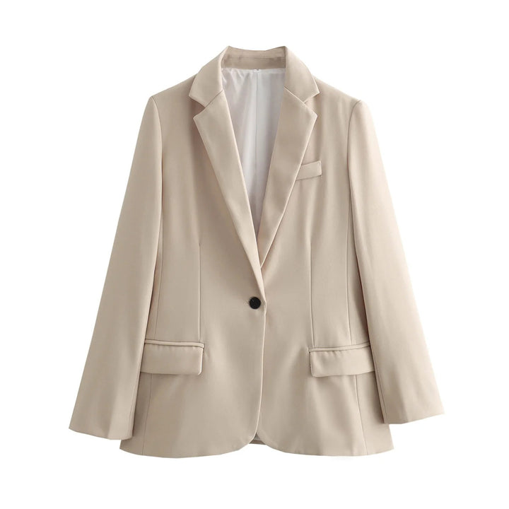 Damen nan taillierter Hahnentritt-Blazer mit Reverskragen, Eingrifftaschen und Ein-Knopf-Verschluss Echo Archiv