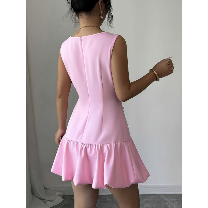 Damen Minikleid mit Perlenapplikationen und Rüschensaum Echo Archiv