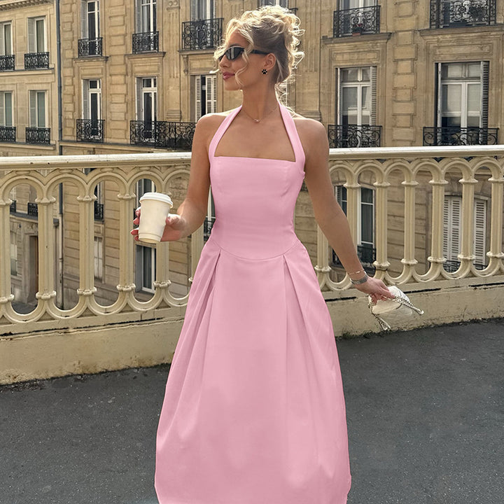 Damen Edles Maxikleid mit quadratischem Ausschnitt und schmalem Taillenband Echo Archiv