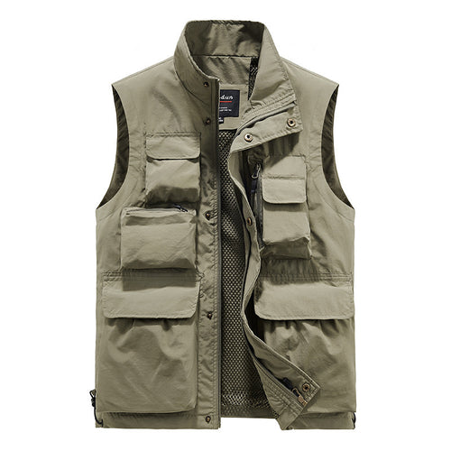 Herren Multifunktionale Utility‑Weste mit Mesh‑Futter und Mehrfach‑Taschen Echoarchiv