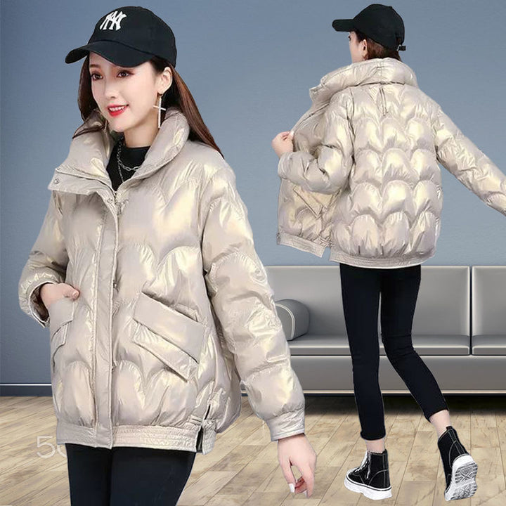 Damen Modische Hochglanz Steppjacke Echoarchiv