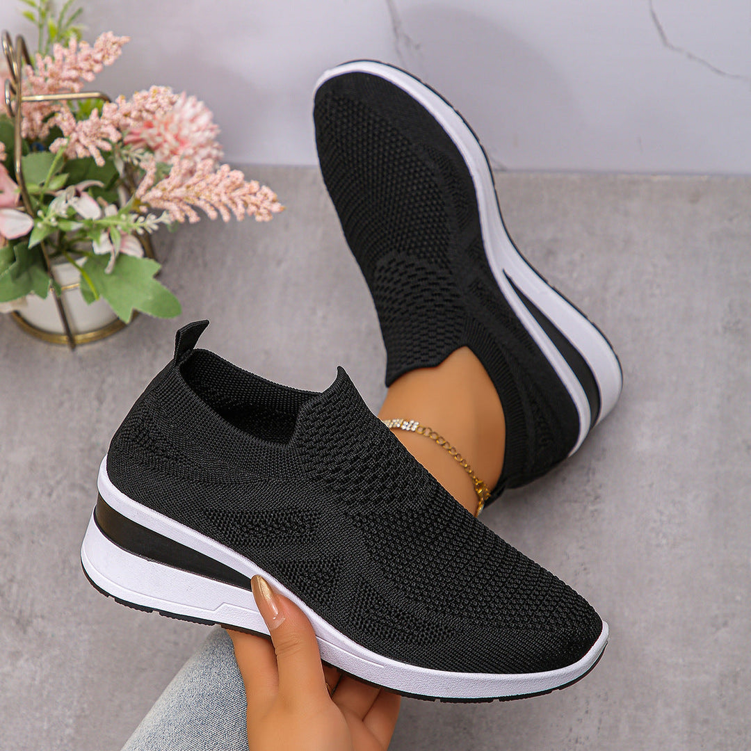 Damen Komfortable Wedge-Sneaker aus atmungsaktivem Strickmaterial Echo Archiv