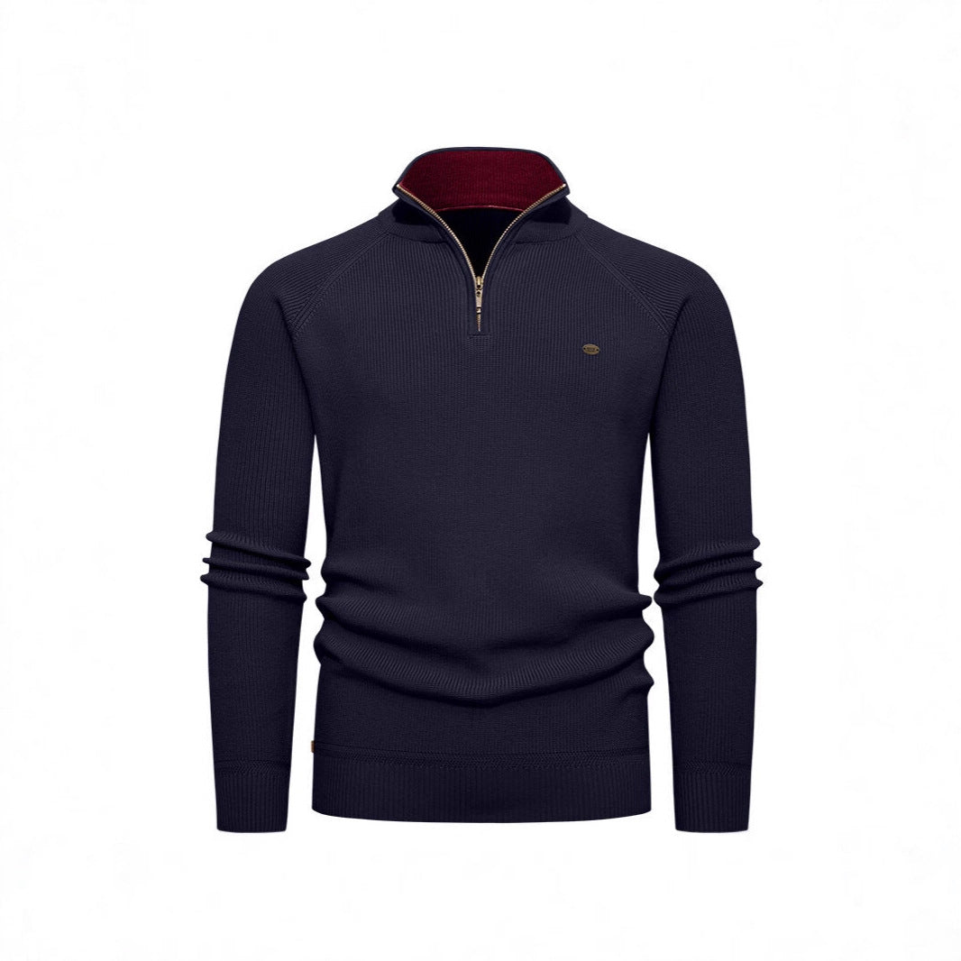 Herren Strickpullover mit Stehkragen und Reißverschluss Echoarchiv