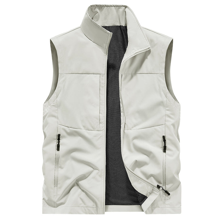 Herren Leichte Softshell-Outdoorweste mit Mesh‑Futter, Reißverschlusstaschen und Stehkragen – Marzano