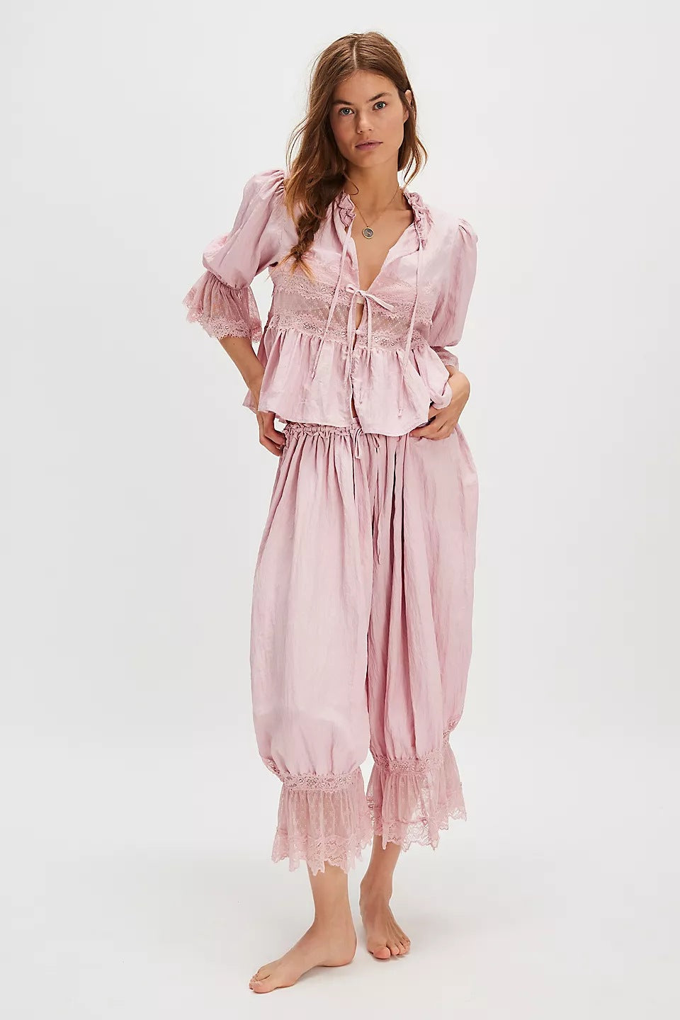 Damen Luftige und elegante Culotte mit Spitzenverzierung Echo Archiv