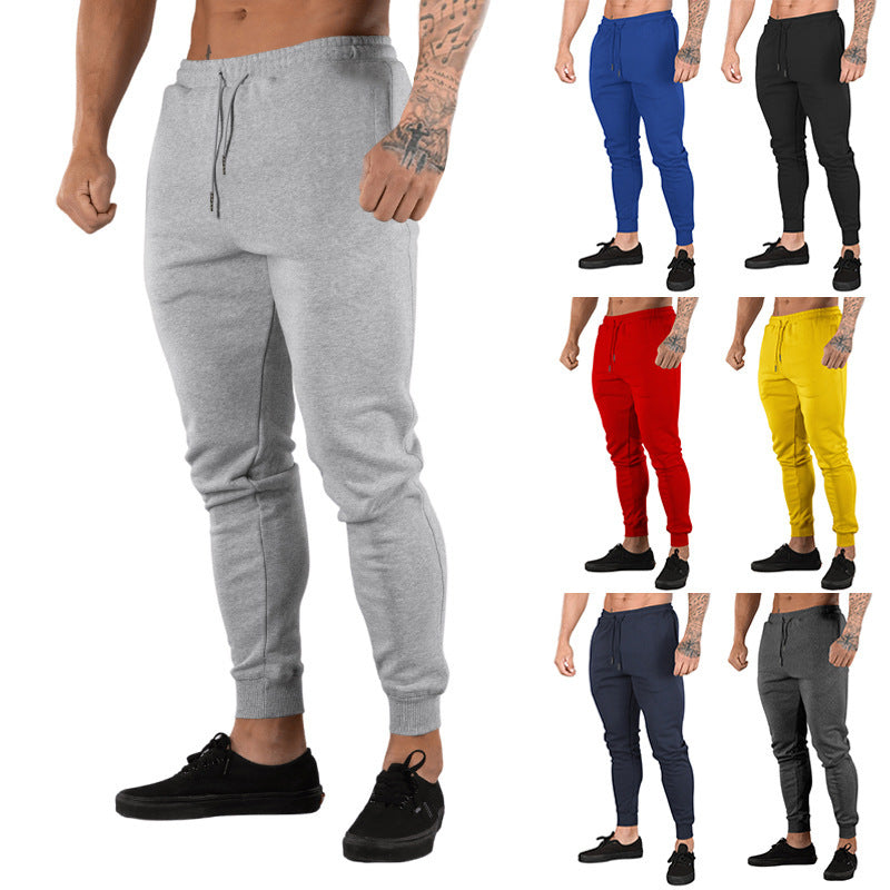 Herren nan schmal geschnittene Fleece-Freizeithose mit Tunnelzug, Eingrifftaschen und Rippbündchen Echo Archiv