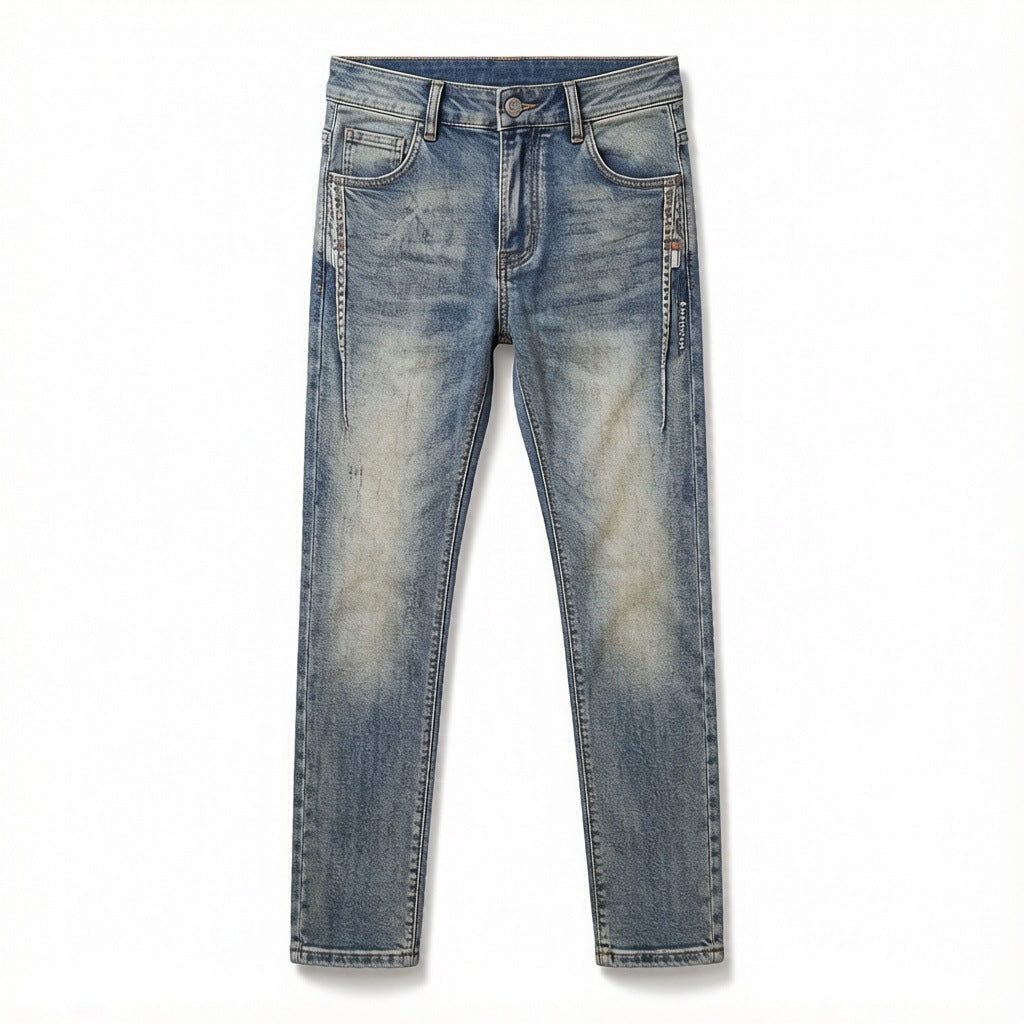 Herren Modische Weitgeschnittene Jeans mit praktischen Taschen Echoarchiv