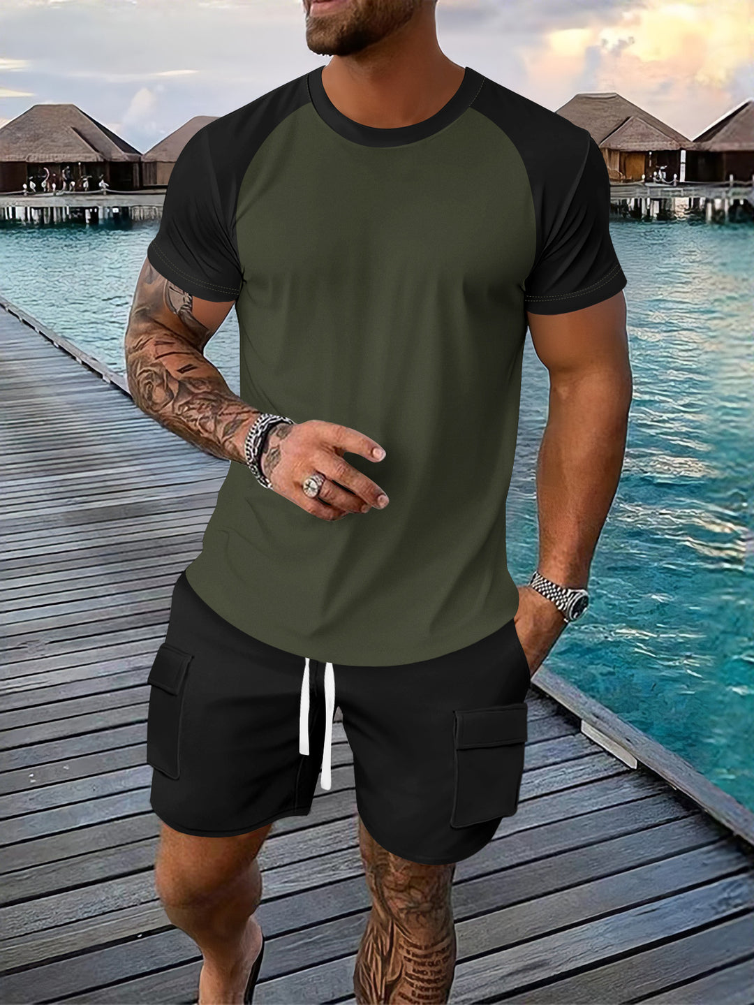 Herren Sport T-Shirt mit Raglanärmeln Echoarchiv