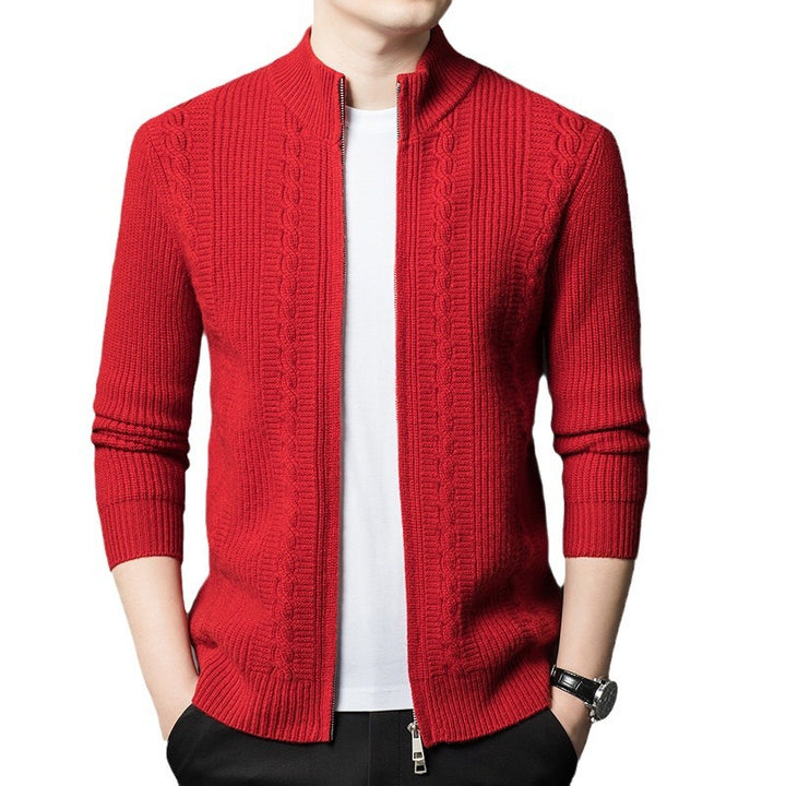 Herren elegante Strickjacke mit modernem Reißverschluss Echoarchiv