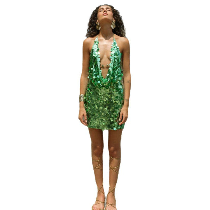 Damen funkelndes Pailletten-Maxi-Kleid Echo Archiv