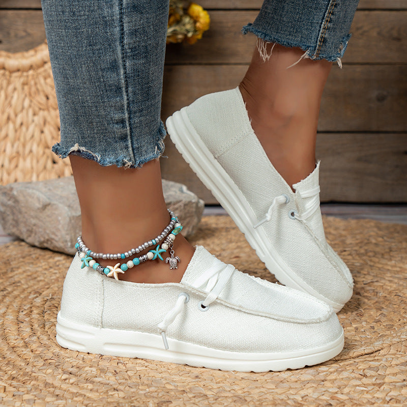 Damen  lässige Leinen-Slipper mit gepolstertem Memory-Fußbett und rutschfester Flexsohle Echo Archiv