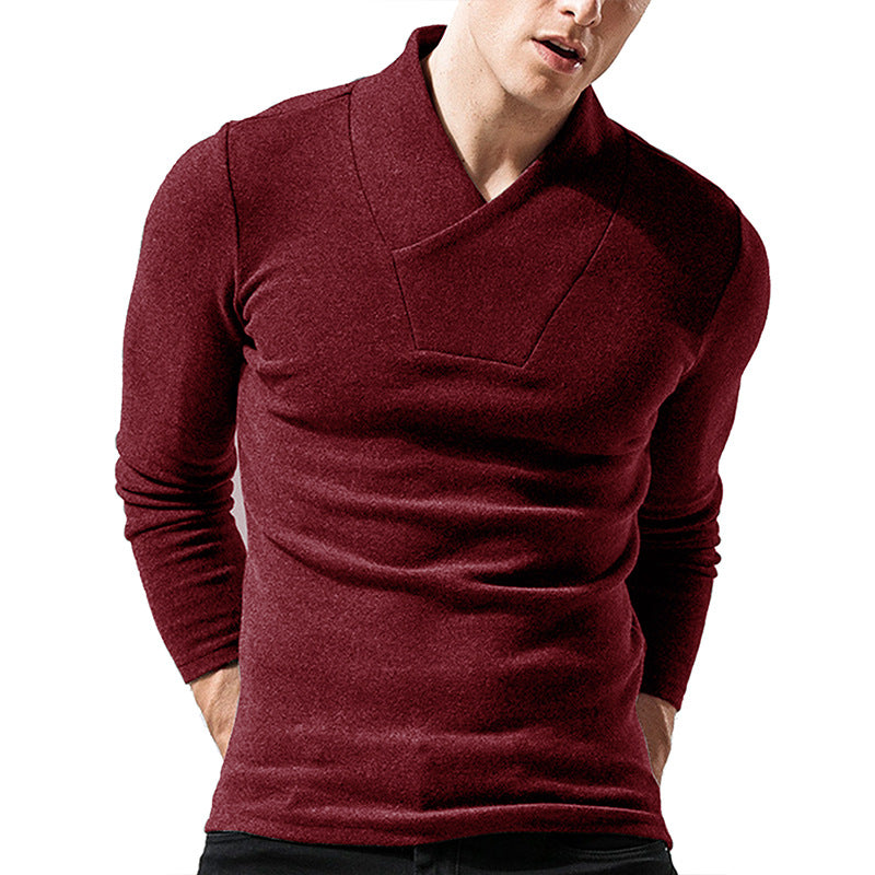 Herren modischer Pullover mit asymmetrischem Kragen Echoarchiv