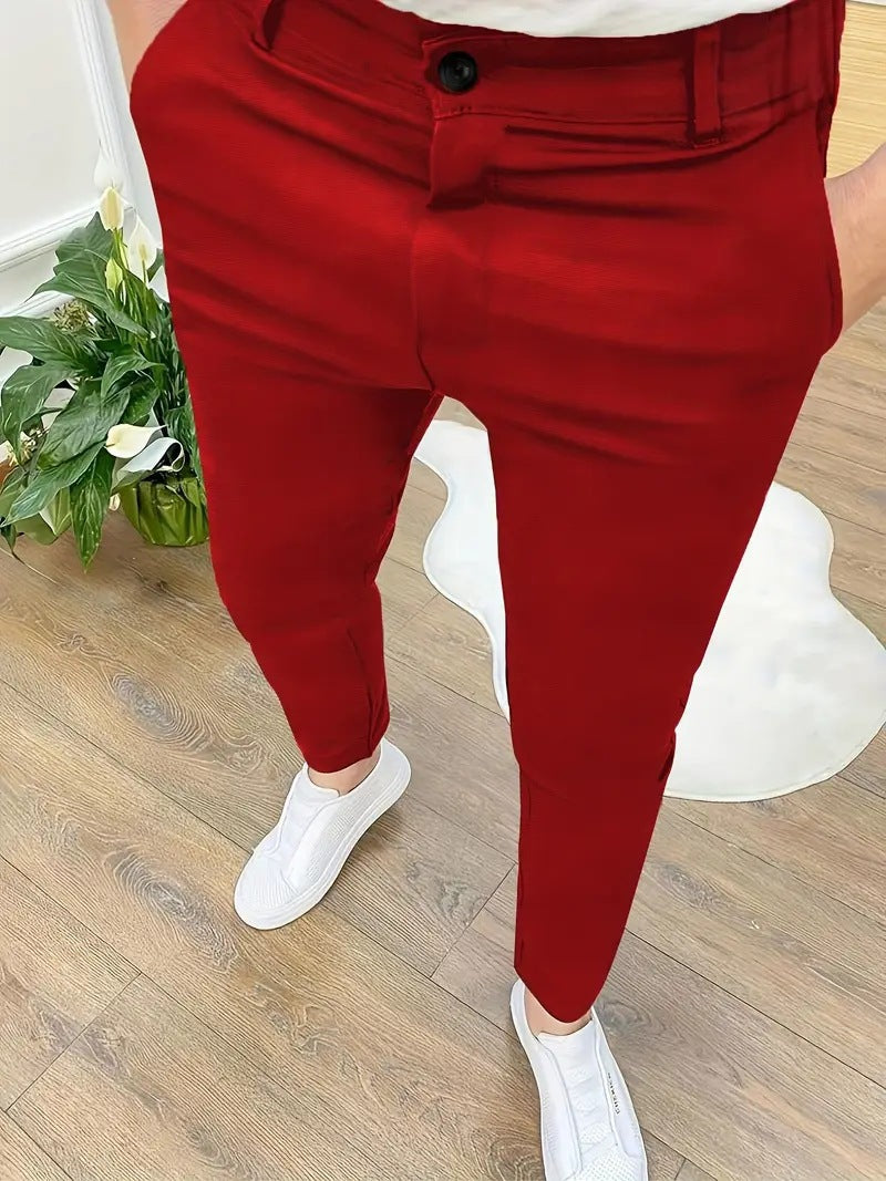 Herren Elegante Slim-Fit Anzughose aus hochwertigem Gewebe Echoarchiv