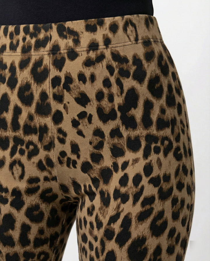 Damen Flared Leggings mit trendigem Leopardenmuster Echoarchiv