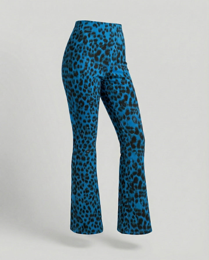 Damen Flared Leggings mit trendigem Leopardenmuster Echoarchiv