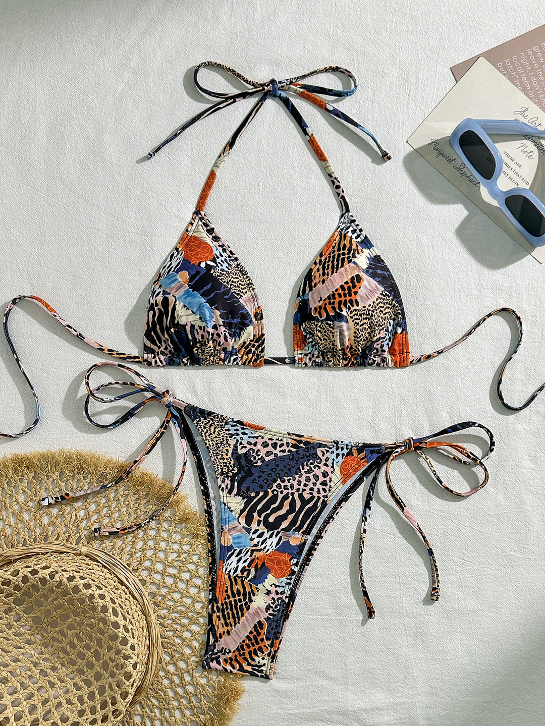 Damen Triangel-Bikini mit modischem Tiermuster Echo Archiv