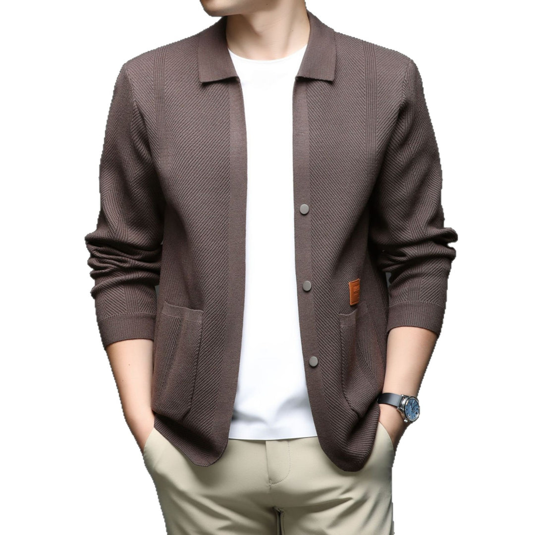 Herren Strickjacke mit legerem Schnitt und Klassischem Kragen Echoarchiv