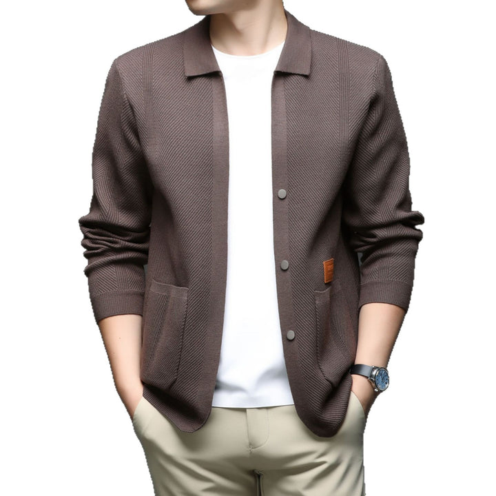 Herren Strickjacke mit legerem Schnitt und Klassischem Kragen Echoarchiv