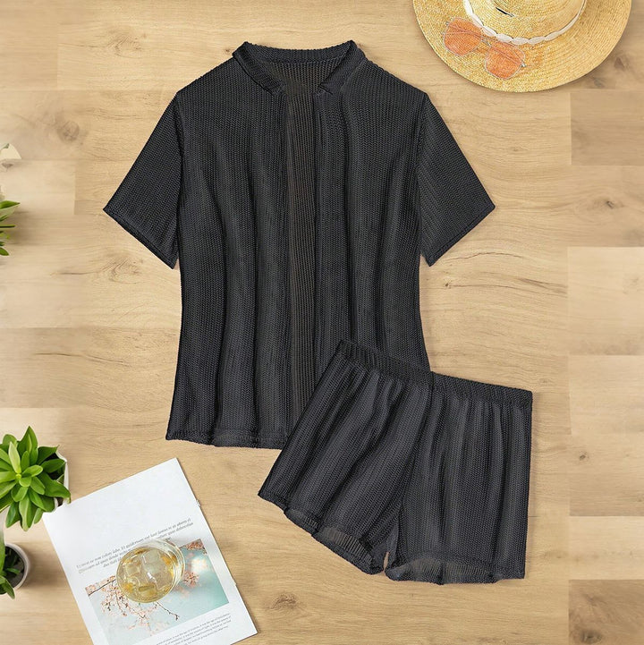 Damen Freizeit-Badeanzug mit luftiger Overlay-Jacke Echo Archiv