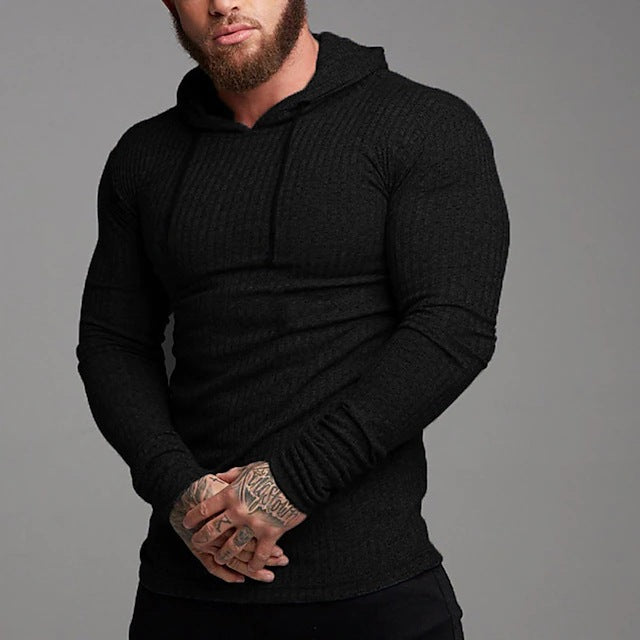 Herren stylischer Kapuzenpullover mit strukturiertem Stoff Echoarchiv