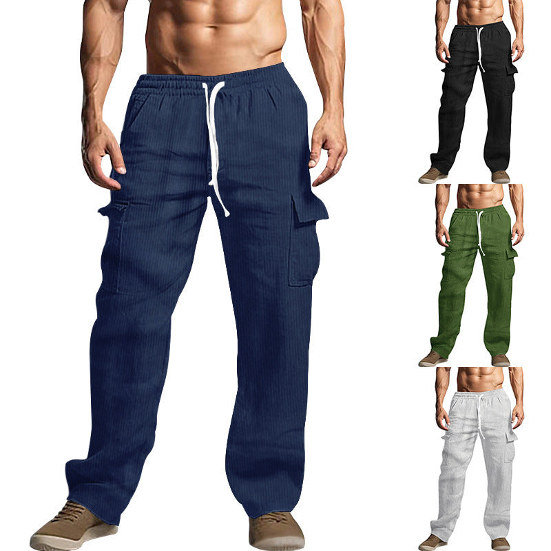 Herren Cargo-Hose im lässigen Streifenlook mit elastischem Bund und praktischen Seitentaschen Echoarchiv