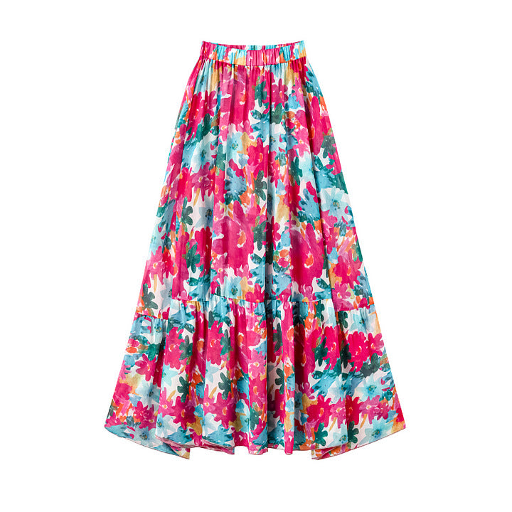 Damen Bikiniset mit voluminösen Rüschendetails und fließendem Maxi-Rock Echo Archiv