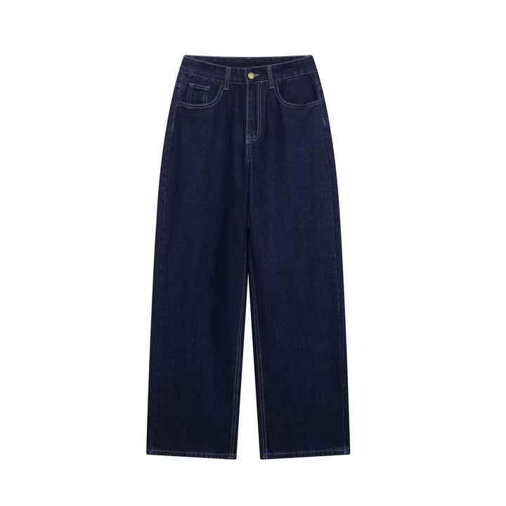 Damen nan hochgeschnittene, weit geschnittene Jeans mit geradem Bein und Fünf-Taschen-Details Echo Archiv