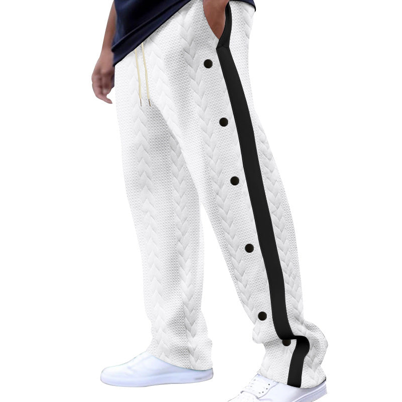 Herren Sportliche Freizeithose mit innovativem Knopfdesign und elastischem Bund Echoarchiv