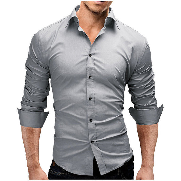 Herren nan tailliertes Businesshemd mit Cutaway-Kragen und Stretch-Baumwollmix Echo Archiv