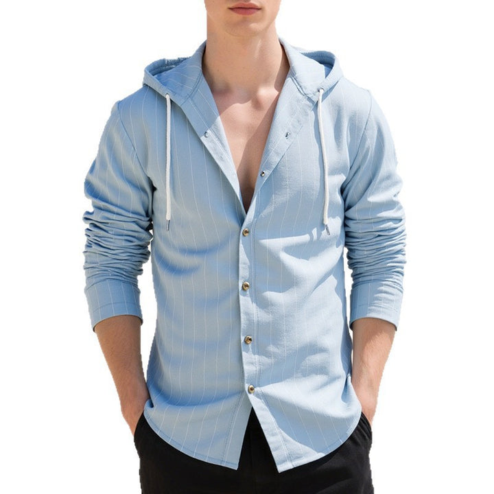 Herren lässige und modische Hemdjacke mit Kapuze Echoarchiv