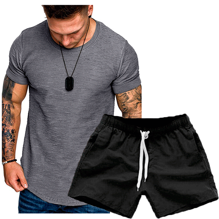 Herren Freizeit-Shirt und Shorts Set Echoarchiv