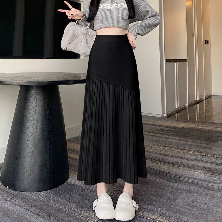 Damen Plissierter Maxirock mit asymmetrischem Design Echo Archiv