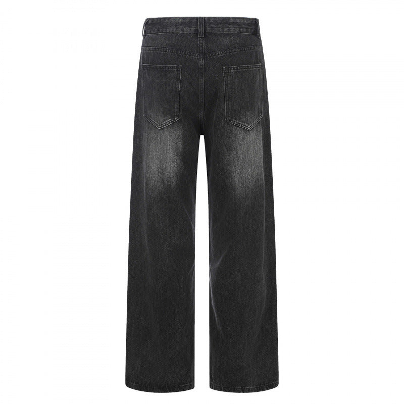 Damen Hochgeschnittene Weite Denim-Jeans mit weitem Bein und Vintage-Waschung Echo Archiv