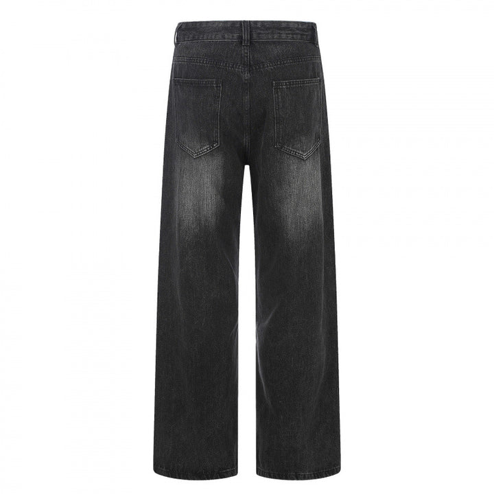 Damen Hochgeschnittene Weite Denim-Jeans mit weitem Bein und Vintage-Waschung Echo Archiv