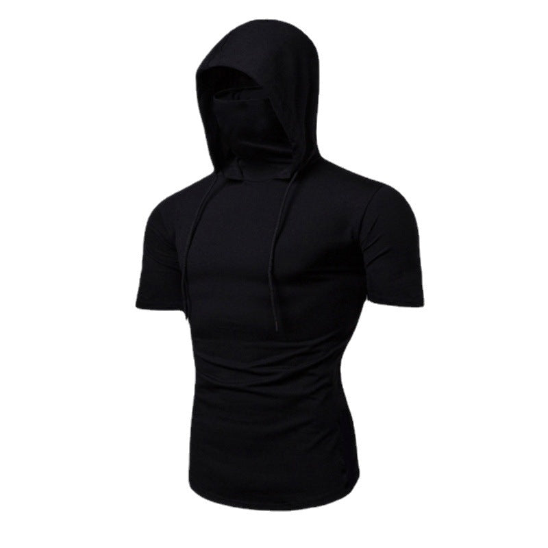 Herren Sportswear T-Shirt mit integriertem Mundschutz und bequemem Schnitt Echoarchiv