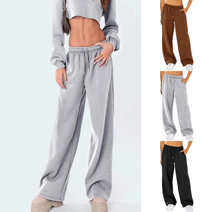 Damen nan hochwertige Relax-Hose mit hoher Taille, geradem Bein und integrierten Eingrifftaschen Echo Archiv