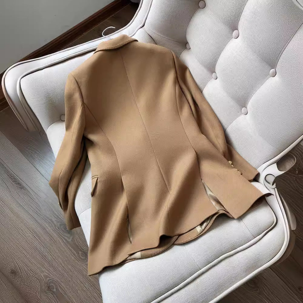 Damen Eleganter Doppeltbreasted Blazer Echoarchiv