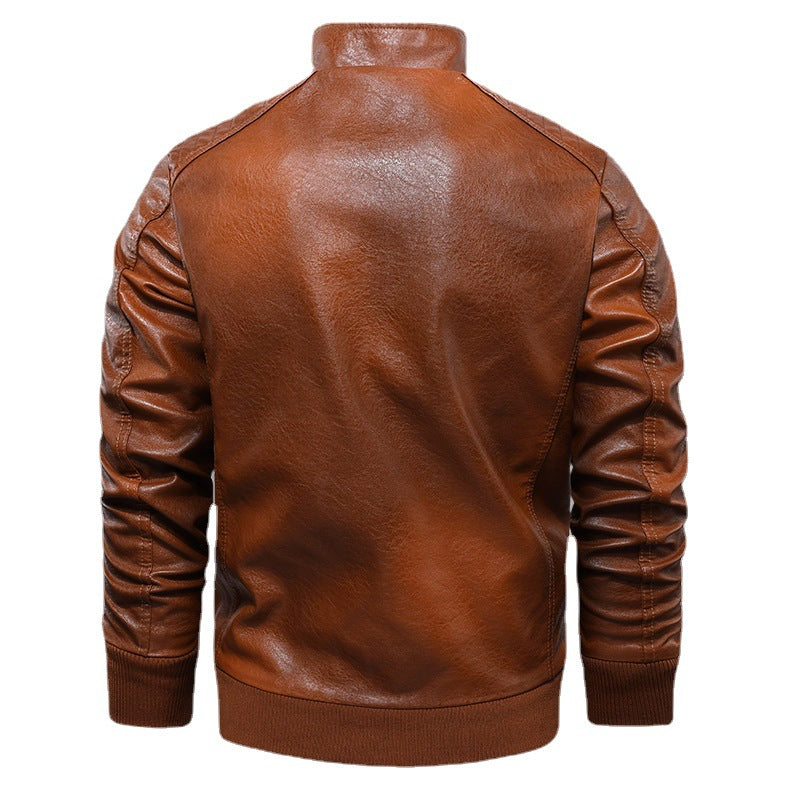 Herren modische Kunstlederjacke mit stylischem Reißverschluss Echoarchiv